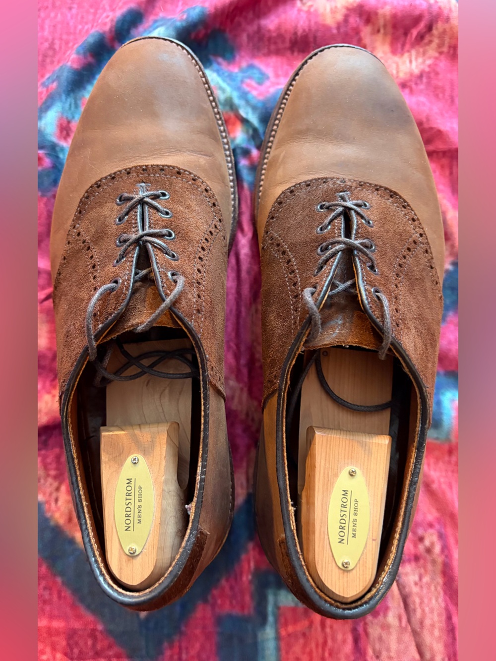 Alden Smooth & Reverse Tobacco Chamois Saddle Shoes - Men’s Size 10.5 E - Picture 3 of 6
